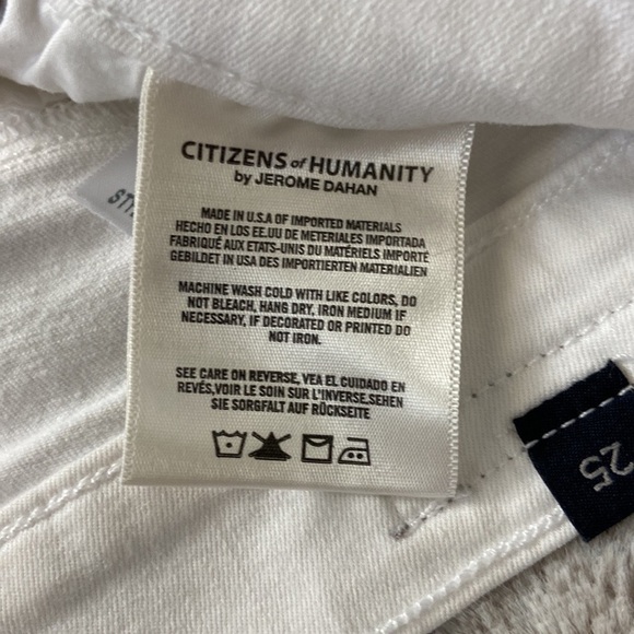 Citizens of Humanity Charlie Crop high rise skinny jeans size 25 white denim - Picture 4 of 10